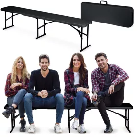 Összecsukható kerti pad 180 cm Plonos fekete