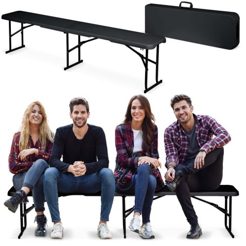 Összecsukható kerti pad 180 cm Plonos fekete