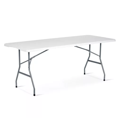 Összecsukható kerti garnitúra, asztal + 2 pad 180 cm Plonos fehér
