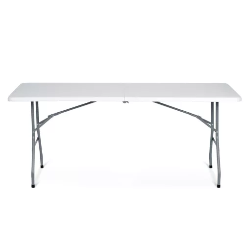 Összecsukható kerti garnitúra, asztal + 2 pad 180 cm Plonos fehér