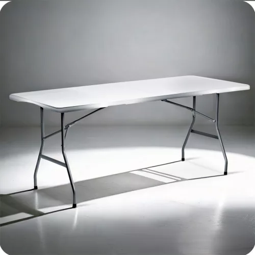 Összecsukható kerti garnitúra, asztal + 2 pad 180 cm Plonos fehér