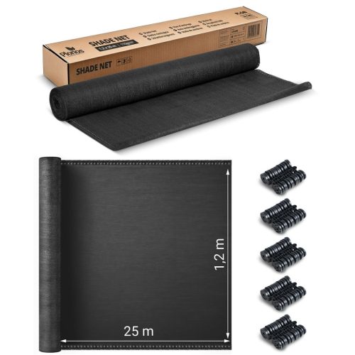 Ernyőháló 1,2x25m 140g/m2 + 50 bilincs szürke