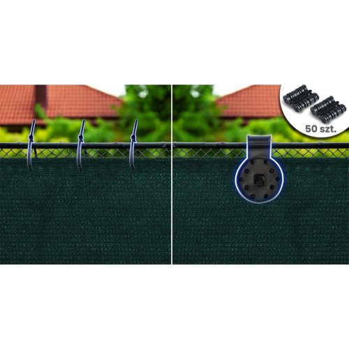 Ernyőháló 1,2x50m 110g/m2 + 50 bilincs zöld