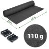 Árnyékoló és védőháló kerítéshez, 1,5x25m 110g/m2 + 50 klipsz szürke - Plonos