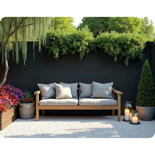 Árnyékoló és védőháló kerítéshez, 1,5x25m 110g/m2 + 50 klipsz szürke - Plonos