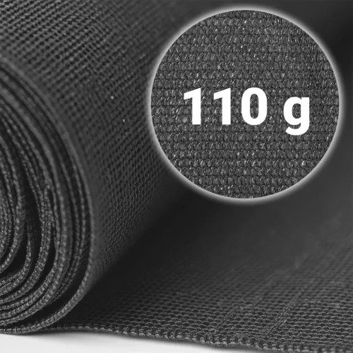 Árnyékoló és védőháló kerítéshez, 1,5x25m 110g/m2 + 50 klipsz szürke - Plonos