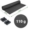 Árnyékoló és védőháló kerítéshez, 1,5x50m 110g/m2 + 50 klipsz szürke