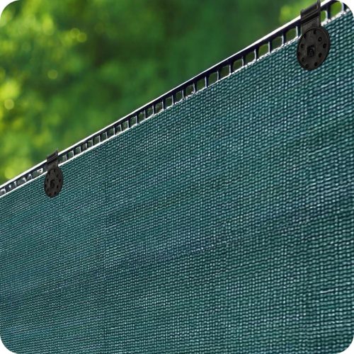 Árnyékoló és védőháló kerítéshez, 1,5x50m 140g/m2 + 50 klip zöld