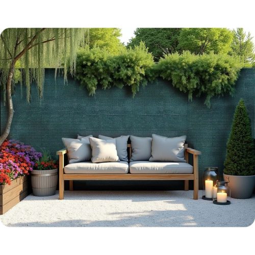 Árnyékoló és védőháló kerítéshez, 1,5x50m 140g/m2 + 50 klip zöld