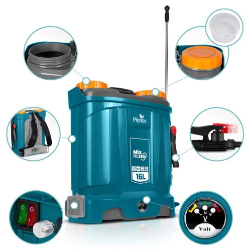 Plonos PL-604 akkumulátoros permetezőgép keverővel - A