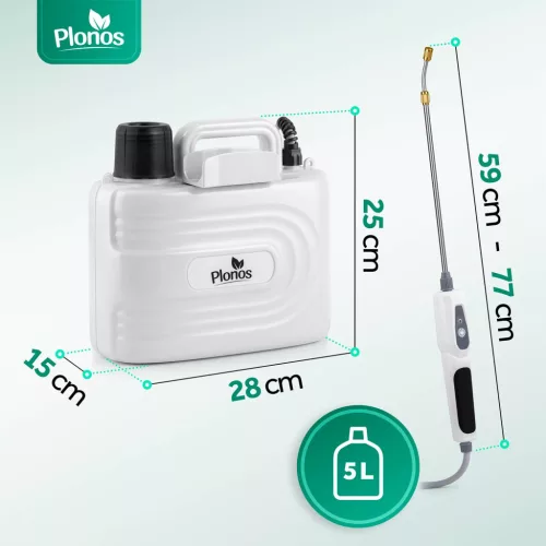5 literes akkumulátoros nyomású permetező állítható fúvókával Plonos PL-608