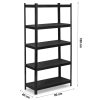 Fém raktári polc 180 x 90 x 40 cm Humberg HR-851 fekete