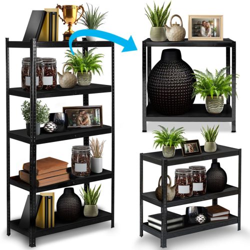 Fém raktári polc 180 x 90 x 40 cm Humberg HR-851 fekete