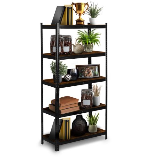 Fém raktári polc 180 x 90 x 40 cm Humberg HR-852 fekete