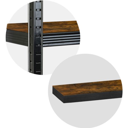 Fém raktári polc 180 x 90 x 40 cm Humberg HR-852 fekete