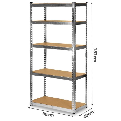 Fém tárolópolc 183 x 90 x 40 cm Humberg HR-853 ezüst