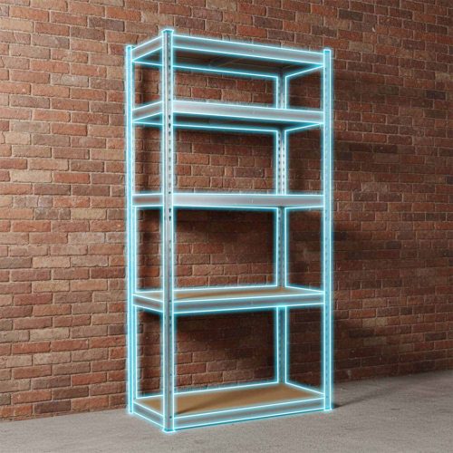 Fém tárolópolc 183 x 90 x 40 cm Humberg HR-853 ezüst