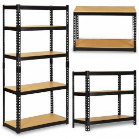  Fém tárolóállvány 183 x 90 x 40 cm Humberg HR-853 fekete