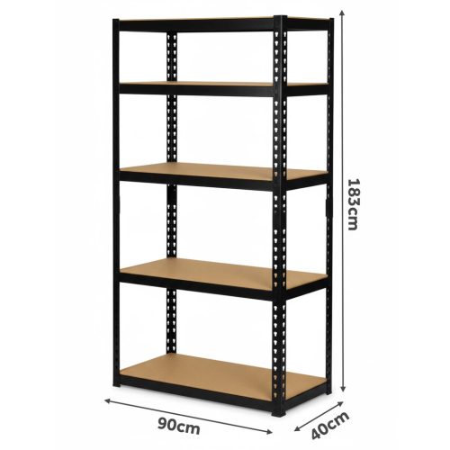 Fém tárolóállvány 183 x 90 x 40 cm Humberg HR-853 fekete