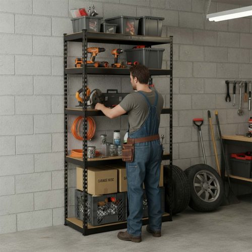 Fém tárolóállvány 183 x 90 x 40 cm Humberg HR-853 fekete