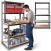Fém polcos munkapad 180 x 100 x 60 cm Humberg HR-855 fekete