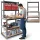Fém polcos munkapad 180 x 100 x 60 cm Humberg HR-855 fekete