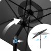 Összecsukható kerti esernyő, állítható dőlésszög, 300 cm átmérőjű, grafit színű - Plonos PL-884