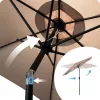 Összecsukható kerti esernyő, állítható dőlésszög, 300 cm átmérőjű, homokbézs színű - Plonos PL-884