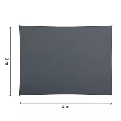 Téglalap alakú napernyő vitorla 3x4m Plonos PL-885 szürke