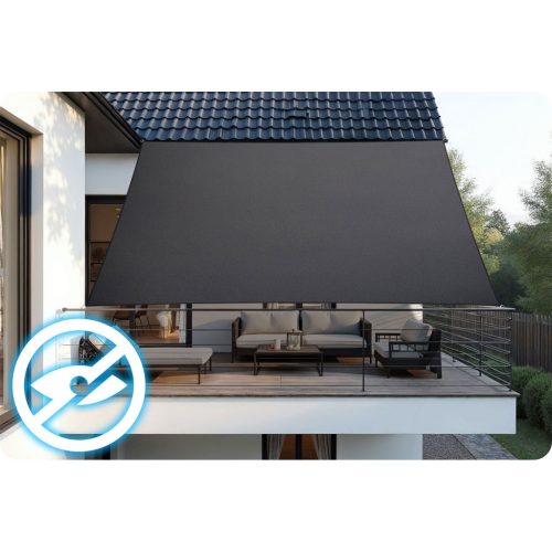 Téglalap alakú napernyő vitorla 3x4m Plonos PL-885 szürke