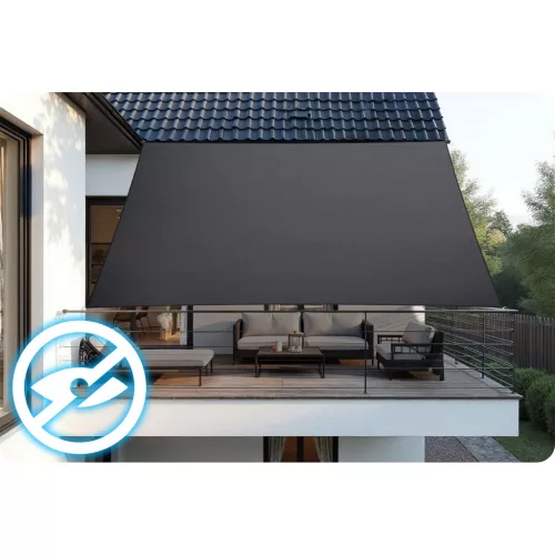 Téglalap alakú napernyő vitorla 3x4m Plonos PL-885 szürke