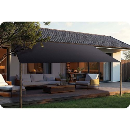 Téglalap alakú napernyő vitorla 3x4m Plonos PL-885 szürke