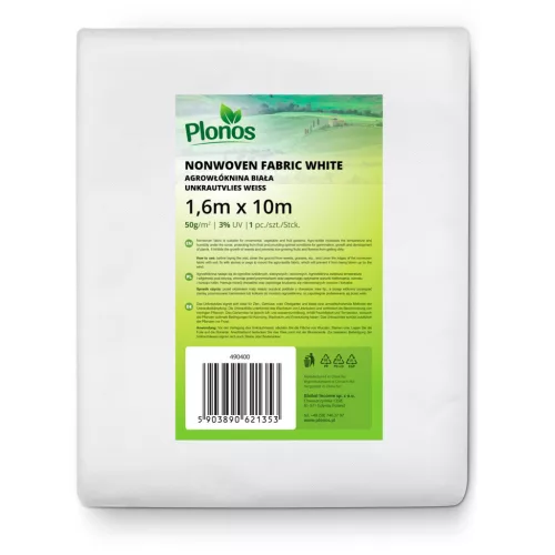 Kerti nem szőtt agrotextil 50 g/m2 , 1000 cm x 160 cm , fehér - Plonos  