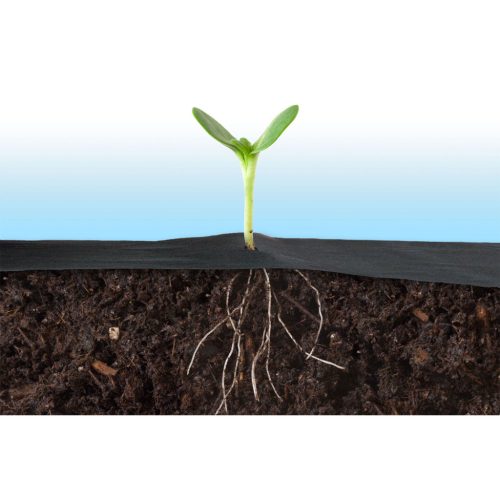 Kerti agrotextília 1,6 m x 50 m 90 g/m2 + 100 Plonos gombostű - fekete