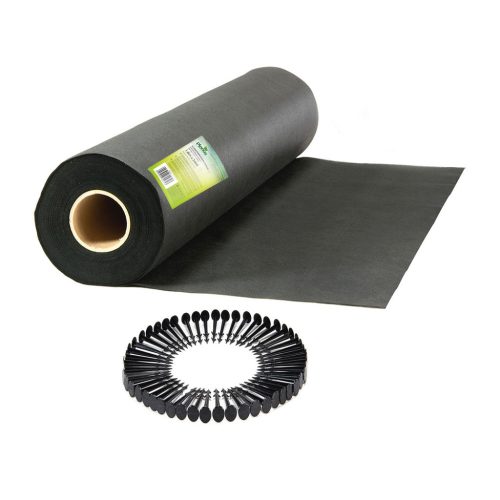Kerti agrotextília 1,6 m x 50 m 70 g/m2 + 50 Plonos gombostű - fekete