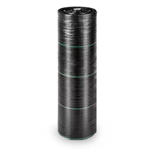 Kerti agrotextília 1,6 m x 100 m 90 g/m2 + 100 Plonos gombostű - fekete