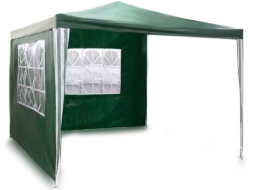 Kerti pavilon + 2 fal 3 x 3m zöld Plonos