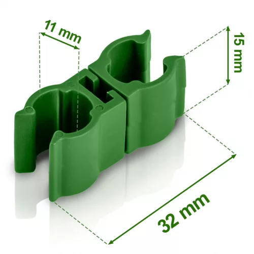11 mm-es, 2 pólusú csatlakozók paradicsomnövényekhez Plonos PL-941 zöld 10 db