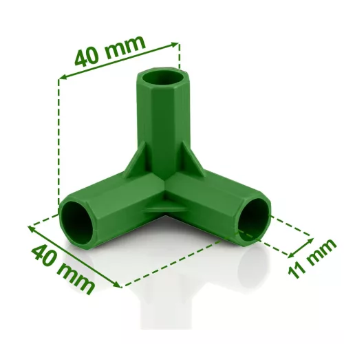 11 mm-es típusú 3 pólusú csatlakozók paradicsomnövényekhez Plonos PL-941 zöld 4 db