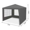 Kerti pavilon 4 fal 3 x 3 m szürke Plonos