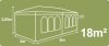 Kerti pavilon 6 fal 3 x 6 m fehér Plonos
