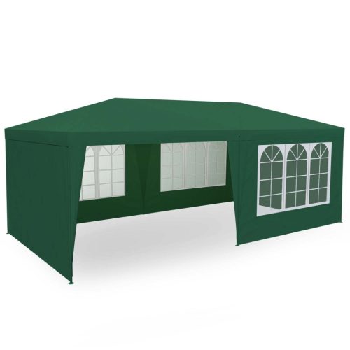 Kerti pavilon 6 fal 3 x 6m zöld Plonos