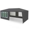 Kerti pavilon 4 fal 3 x 6 m szürke Plonos
