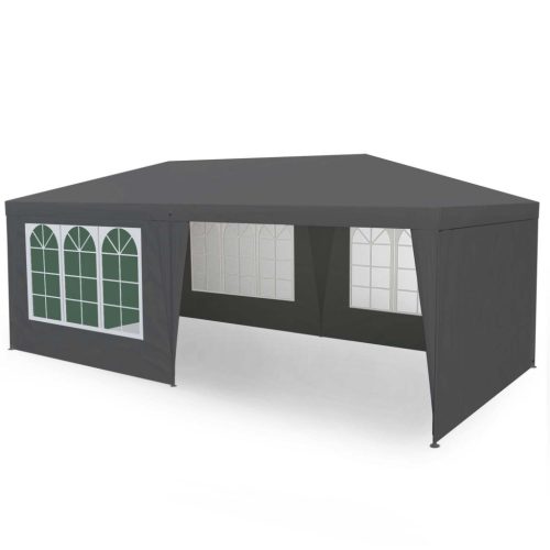 Kerti pavilon 4 fal 3 x 6 m szürke Plonos