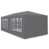 Kerti pavilon 4 fal 3 x 6 m szürke Plonos