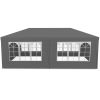 Kerti pavilon 4 fal 3 x 6 m szürke Plonos
