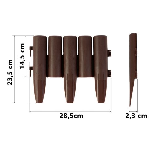 Plonos kerti szegély 220 cm PL-961 barna