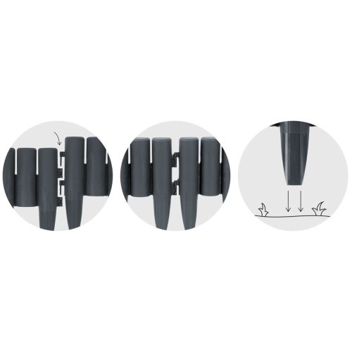 Plonos kerti szegély 220 cm PL-961 szürke