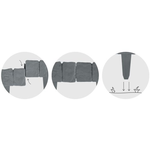 Plonos kerti szegély 250 cm PL-962 szürke