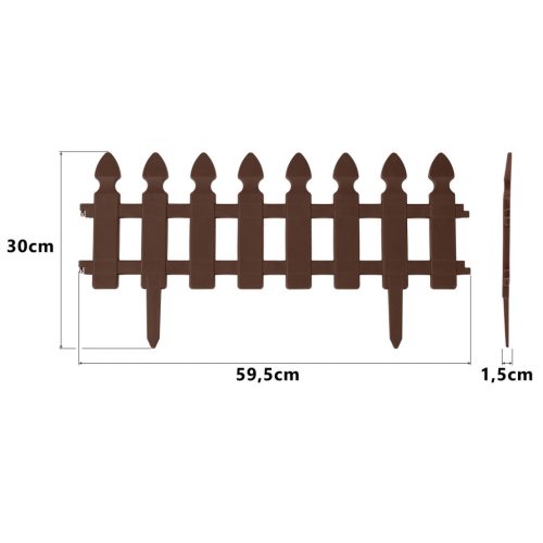 Plonos kerti szegély 240 cm PL-963 barna